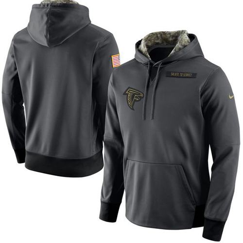 Men's Atlanta Falcons Nike Anthracite Salute to Service Player Performance Hoodie - Click Image to Close